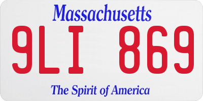 MA license plate 9LI869