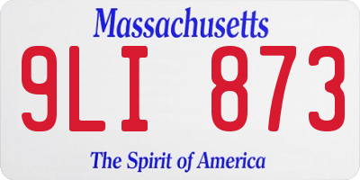MA license plate 9LI873