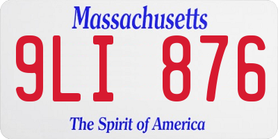 MA license plate 9LI876
