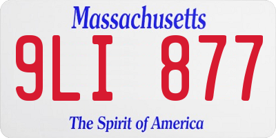 MA license plate 9LI877