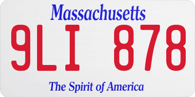 MA license plate 9LI878