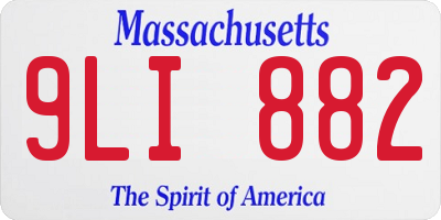 MA license plate 9LI882
