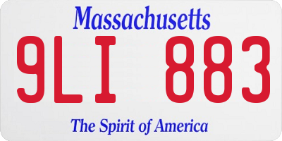 MA license plate 9LI883