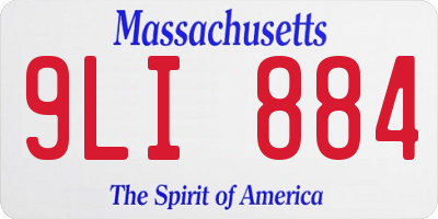 MA license plate 9LI884