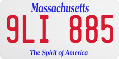 MA license plate 9LI885