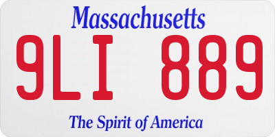 MA license plate 9LI889