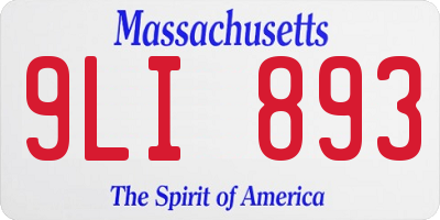 MA license plate 9LI893