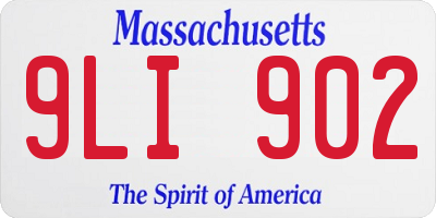 MA license plate 9LI902