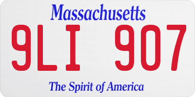 MA license plate 9LI907