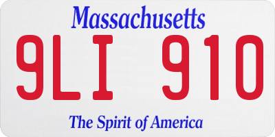 MA license plate 9LI910