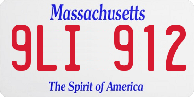MA license plate 9LI912