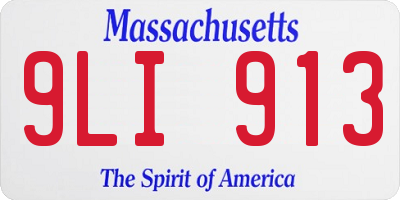 MA license plate 9LI913
