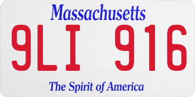 MA license plate 9LI916