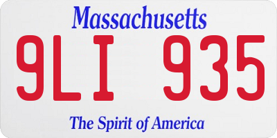 MA license plate 9LI935