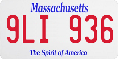 MA license plate 9LI936