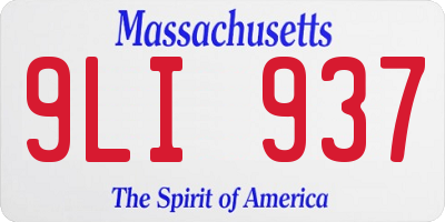 MA license plate 9LI937