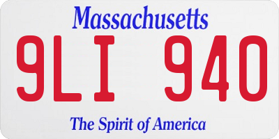 MA license plate 9LI940