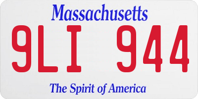 MA license plate 9LI944