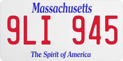 MA license plate 9LI945