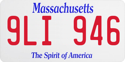 MA license plate 9LI946