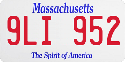 MA license plate 9LI952