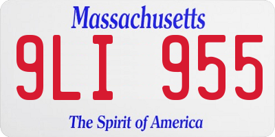 MA license plate 9LI955