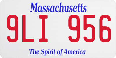 MA license plate 9LI956