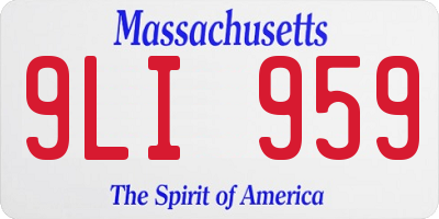MA license plate 9LI959