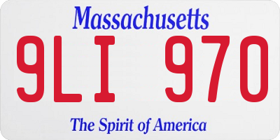 MA license plate 9LI970