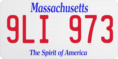 MA license plate 9LI973