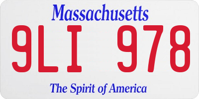 MA license plate 9LI978