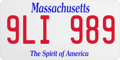 MA license plate 9LI989