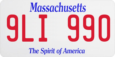 MA license plate 9LI990