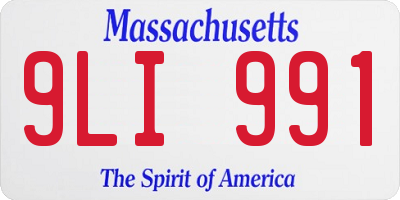 MA license plate 9LI991