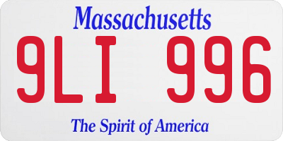MA license plate 9LI996