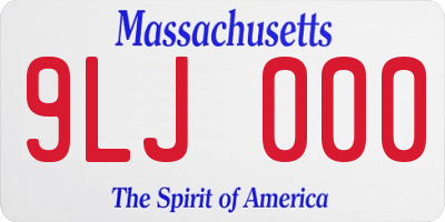 MA license plate 9LJ000