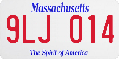 MA license plate 9LJ014