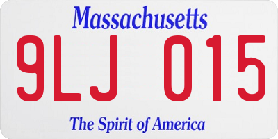 MA license plate 9LJ015