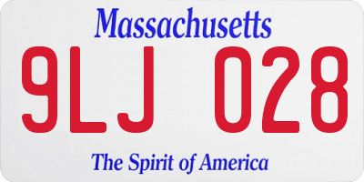 MA license plate 9LJ028