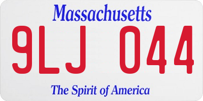 MA license plate 9LJ044