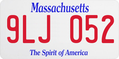 MA license plate 9LJ052