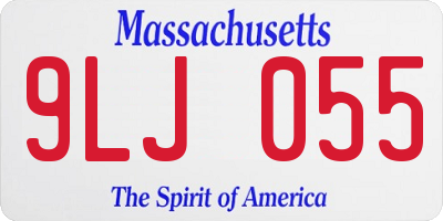 MA license plate 9LJ055