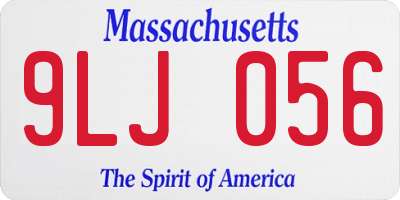 MA license plate 9LJ056