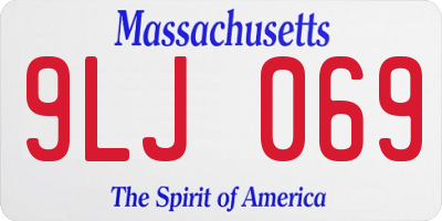 MA license plate 9LJ069