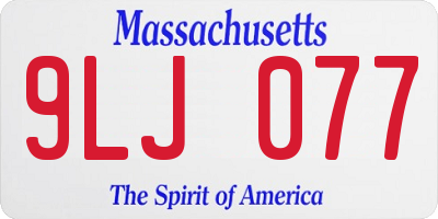 MA license plate 9LJ077