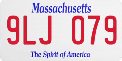 MA license plate 9LJ079