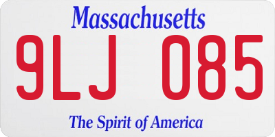 MA license plate 9LJ085