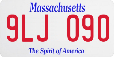 MA license plate 9LJ090