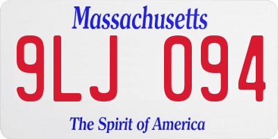 MA license plate 9LJ094