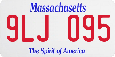 MA license plate 9LJ095